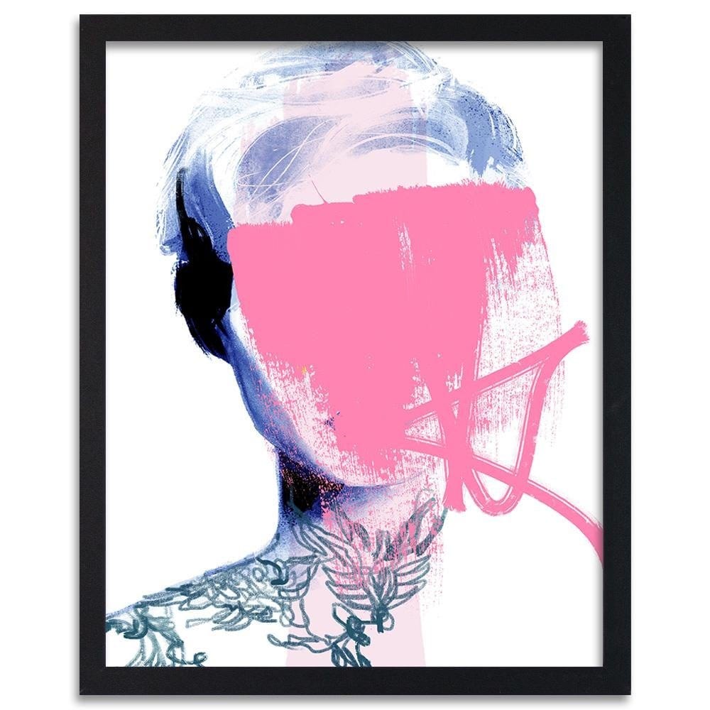 Glezna melnā rāmī - Model Face Pink Home Trends