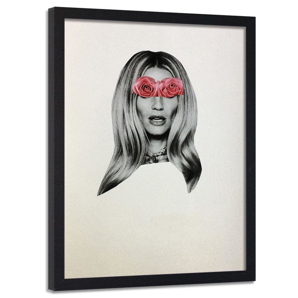 Glezna melnā rāmī - Model Face Portrait Home Trends