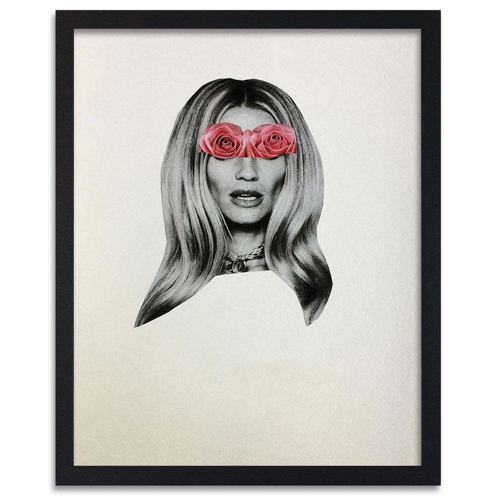 Glezna melnā rāmī - Model Face Portrait Home Trends
