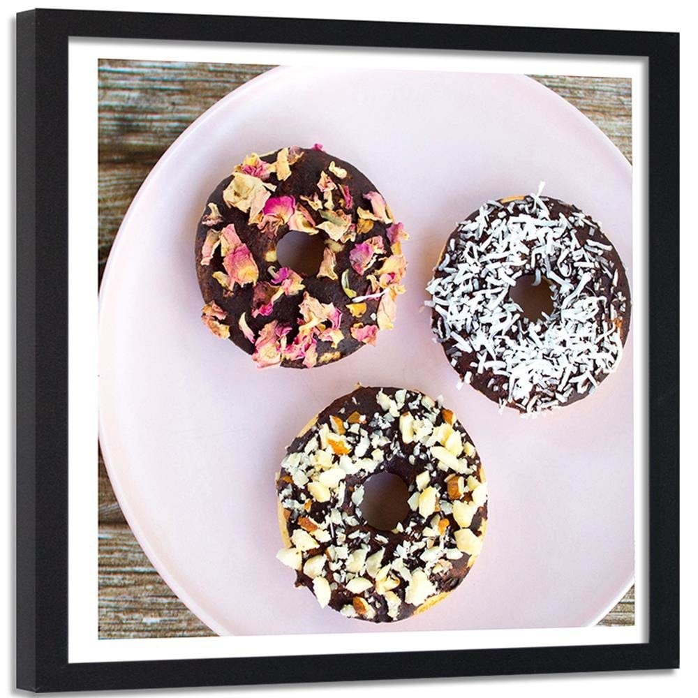 Glezna melnā rāmī - Modern Kitchen Donuts Home Trends