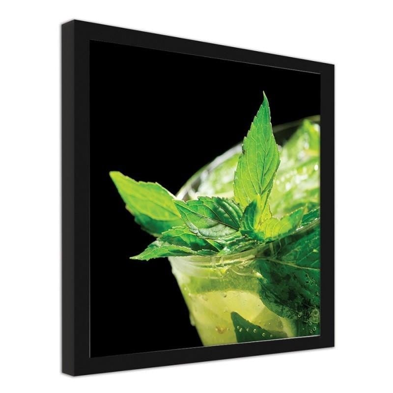 Glezna melnā rāmī - Mojito cocktail Home Trends