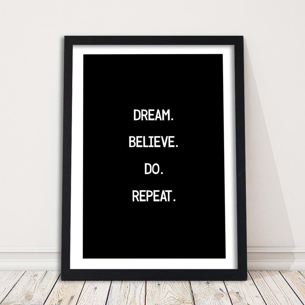 Glezna melnā rāmī - Morifational Slogan 1 Home Trends