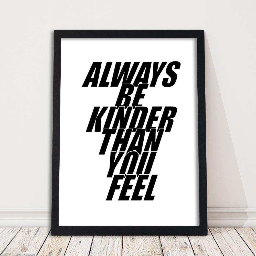 Glezna melnā rāmī - Morifational Slogan Home Trends