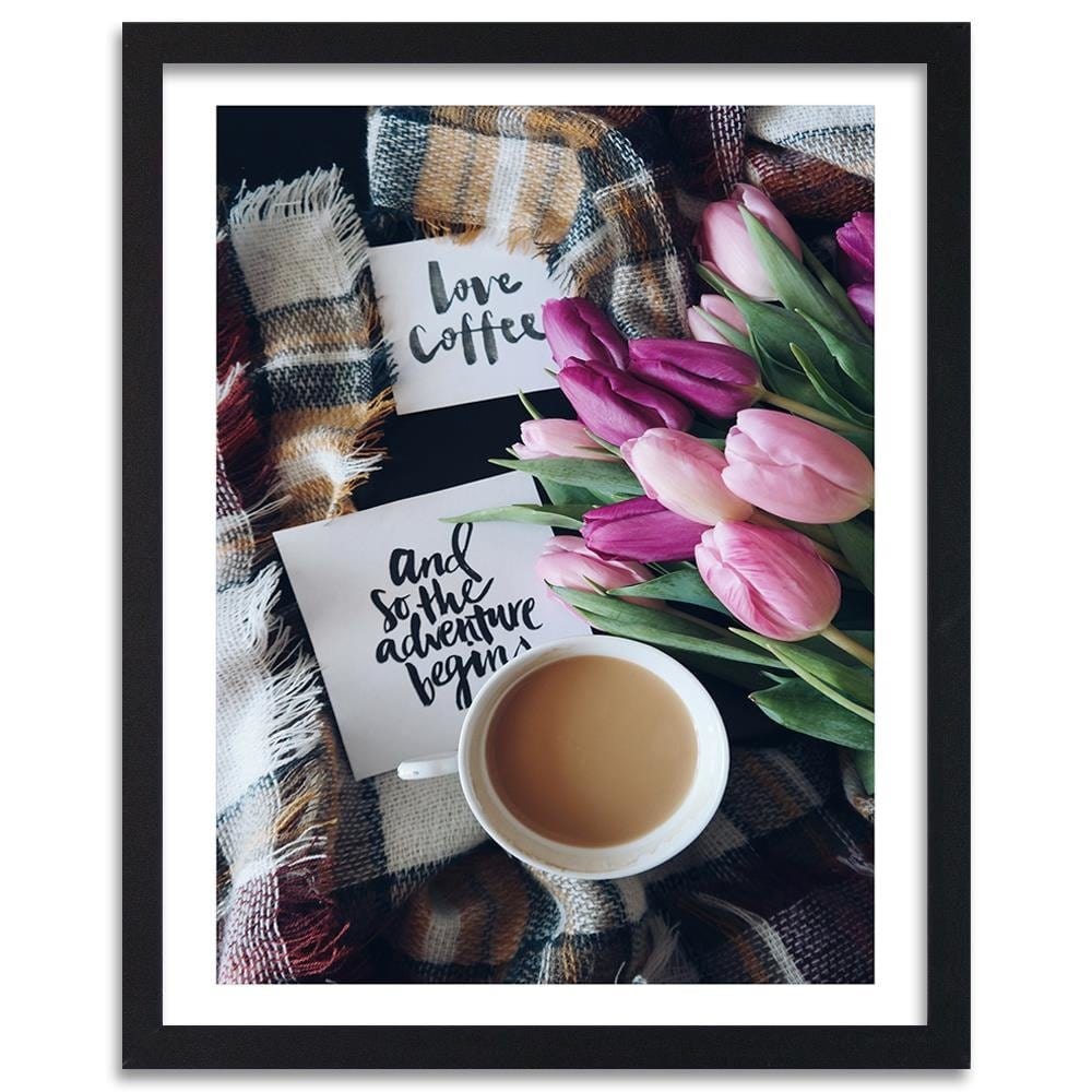 Glezna melnā rāmī - Morning Over Coffee Home Trends