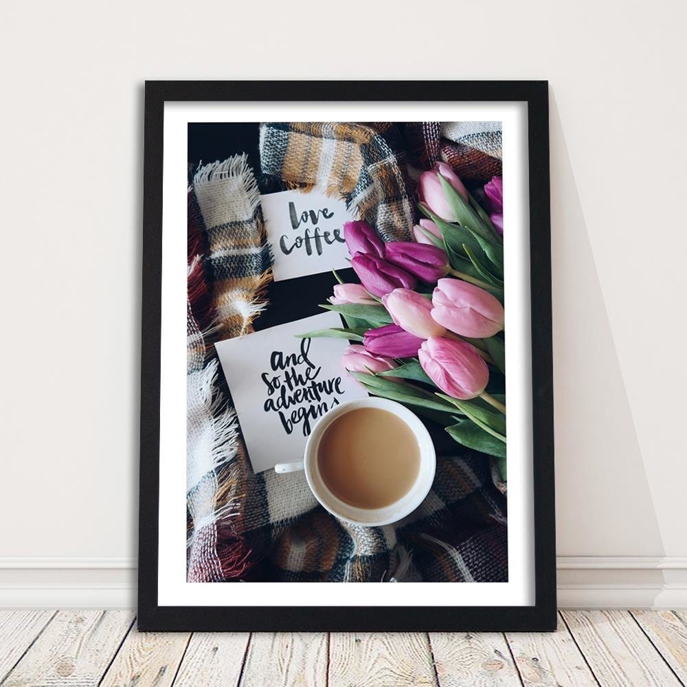 Glezna melnā rāmī - Morning Over Coffee Home Trends