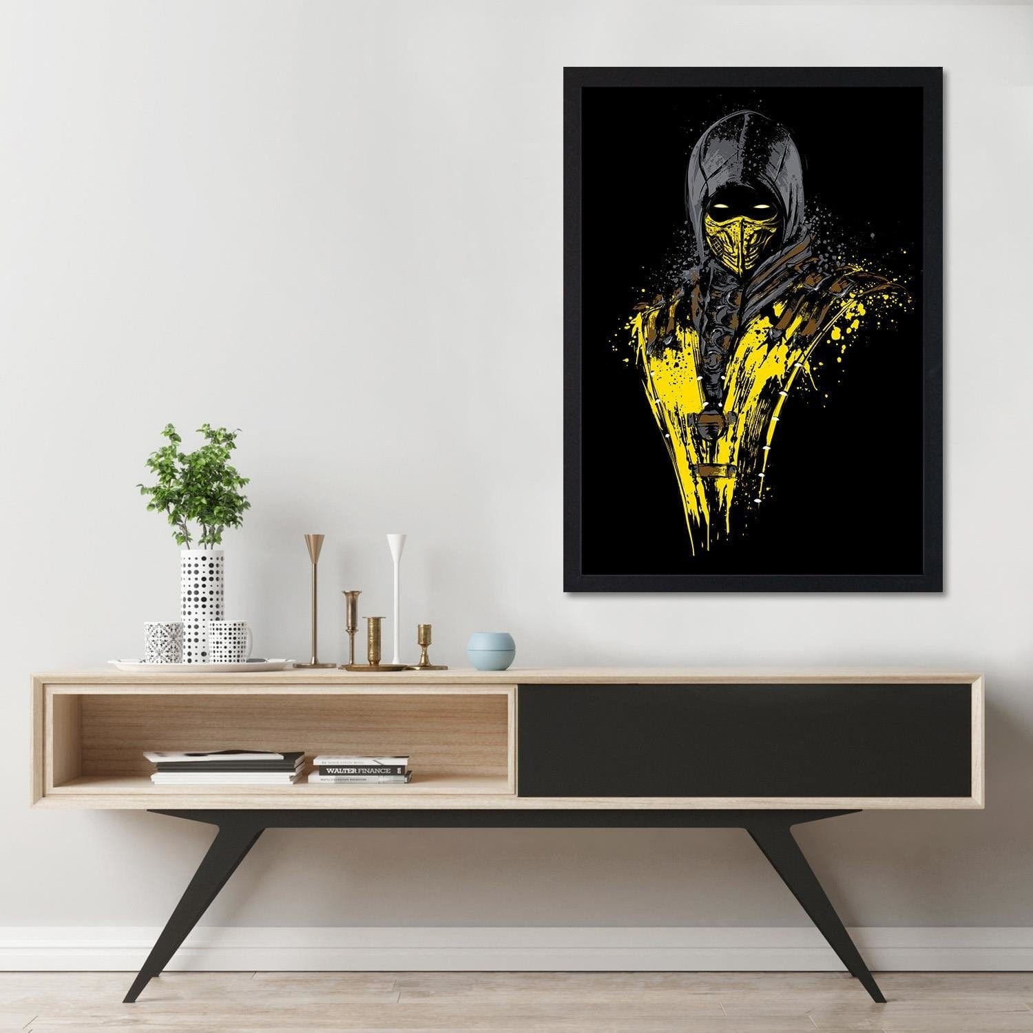 Glezna melnā rāmī - Mortal Fire Yellow Home Trends