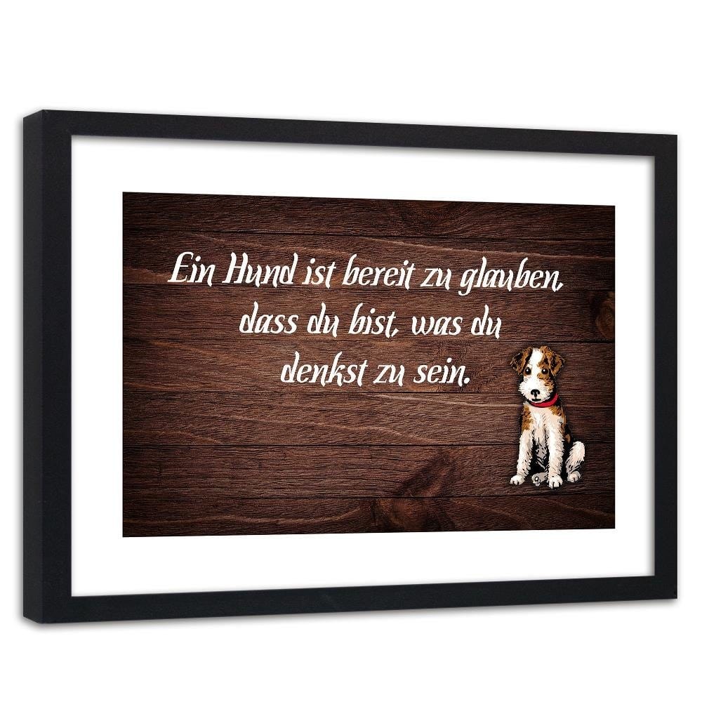 Glezna melnā rāmī - Motto Dog Home Trends