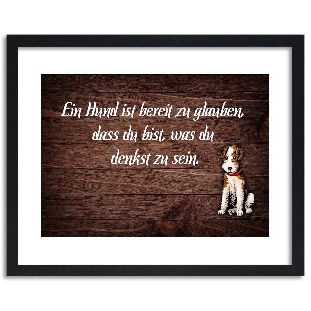 Glezna melnā rāmī - Motto Dog Home Trends
