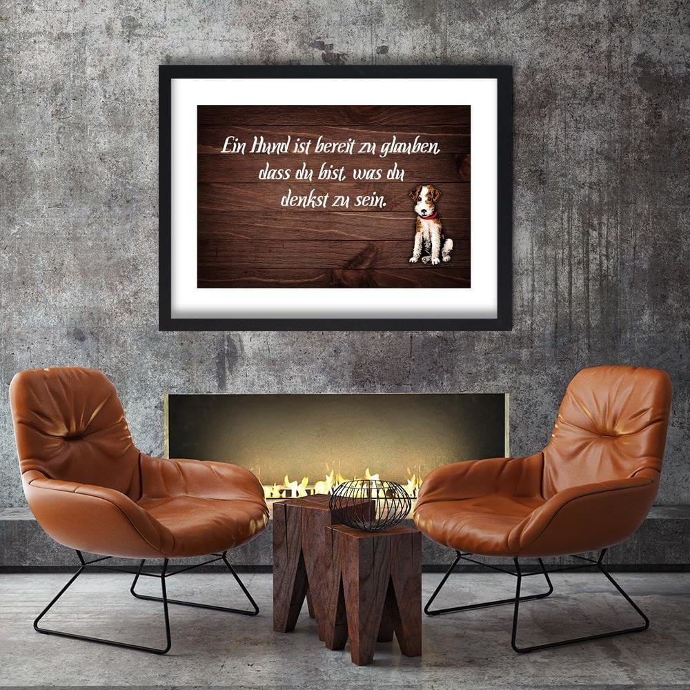 Glezna melnā rāmī - Motto Dog Home Trends
