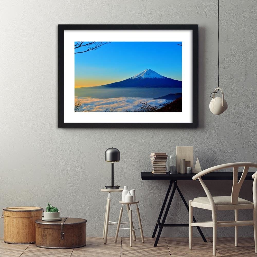 Glezna melnā rāmī - Mount Fuji 3 Home Trends