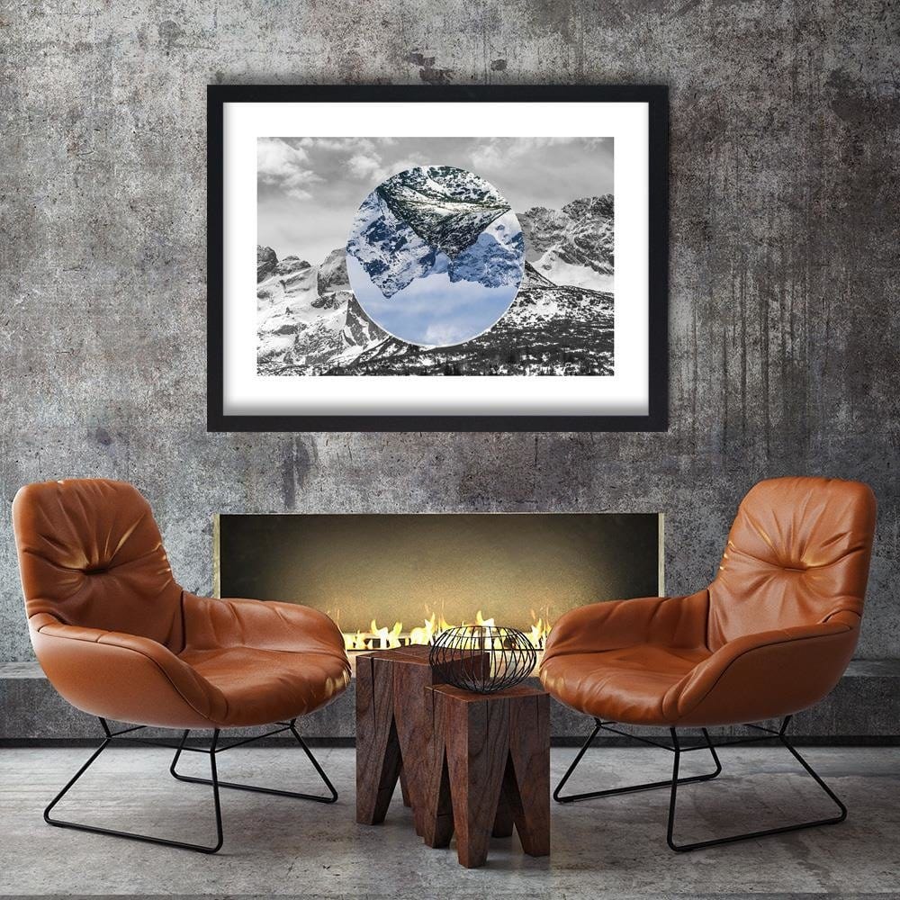 Glezna melnā rāmī - Mountain Landscape Inverted 3 Home Trends