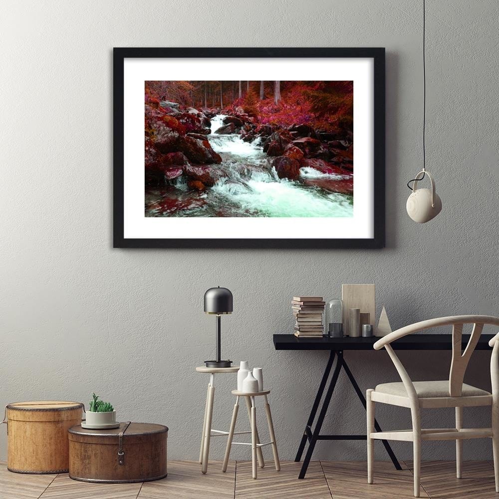 Glezna melnā rāmī - Mountain Stream 4 Home Trends