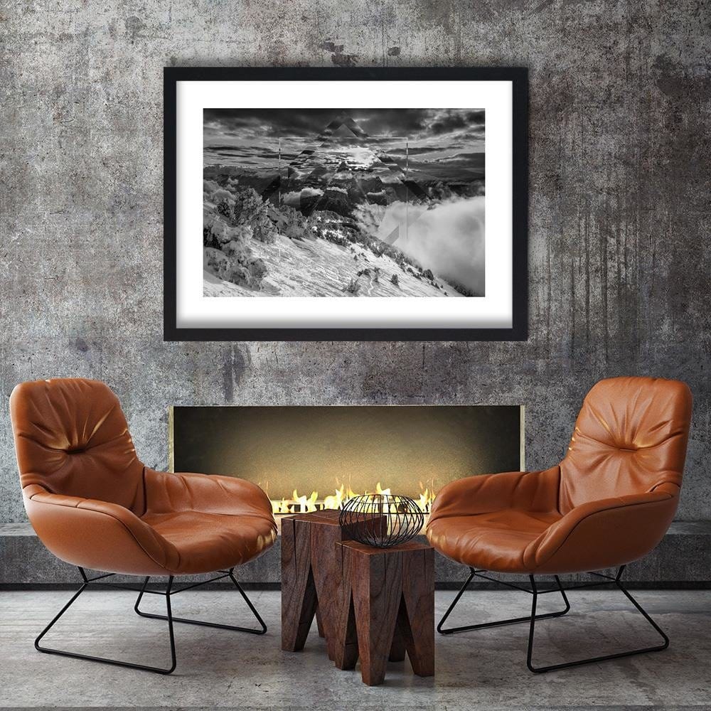 Glezna melnā rāmī - Mountains And Sky 3 Home Trends