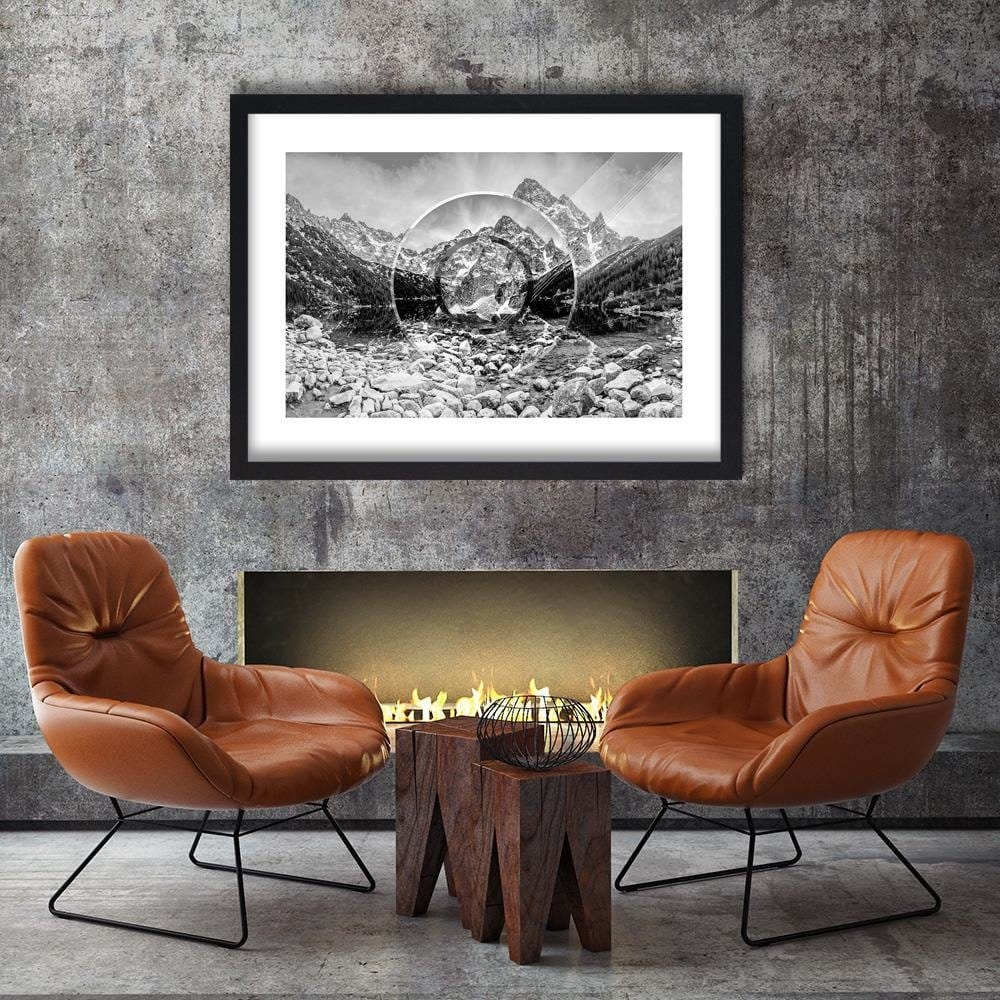 Glezna melnā rāmī - Mountains And Stones 3 Home Trends