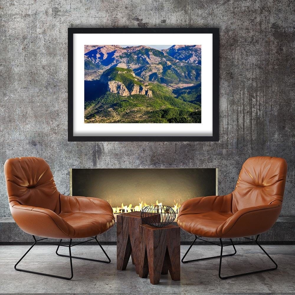 Glezna melnā rāmī - Mountains Covered With Trees Home Trends