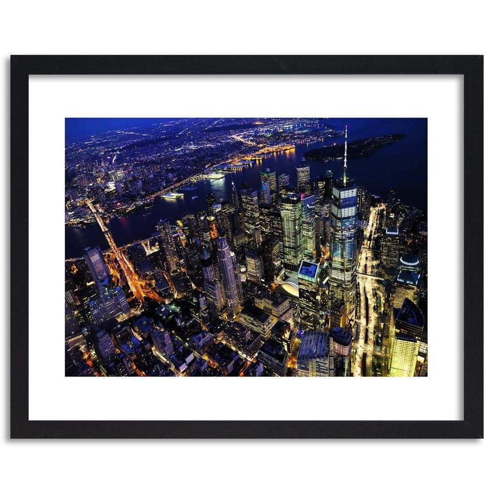 Glezna melnā rāmī - New York At Night Home Trends