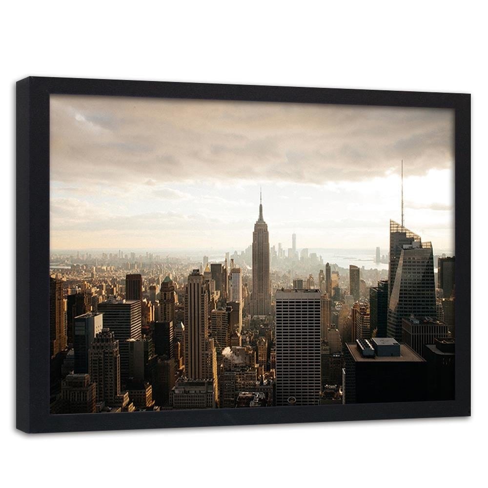 Glezna melnā rāmī - New York City Panorama Home Trends