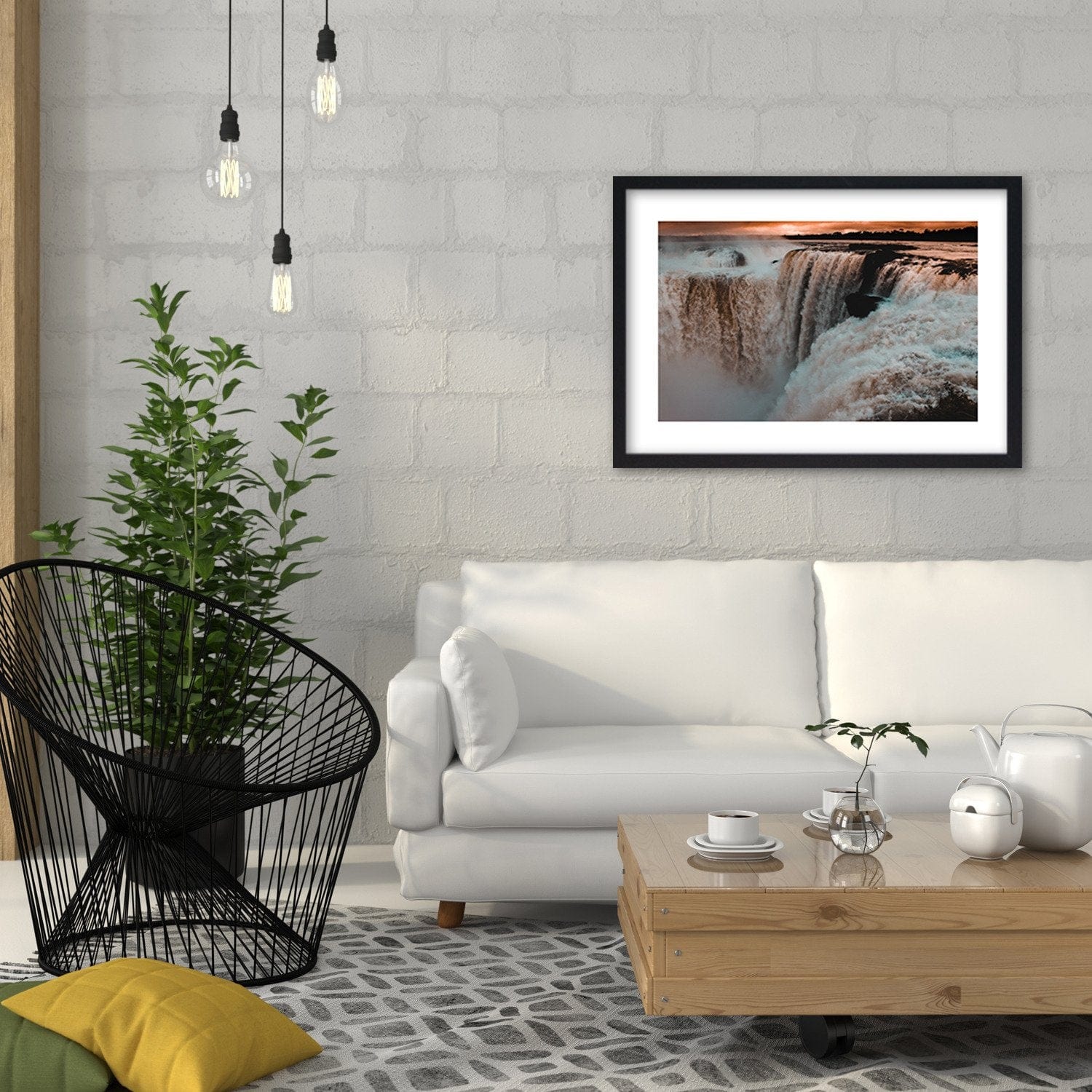 Glezna melnā rāmī - Niagara Falls Home Trends
