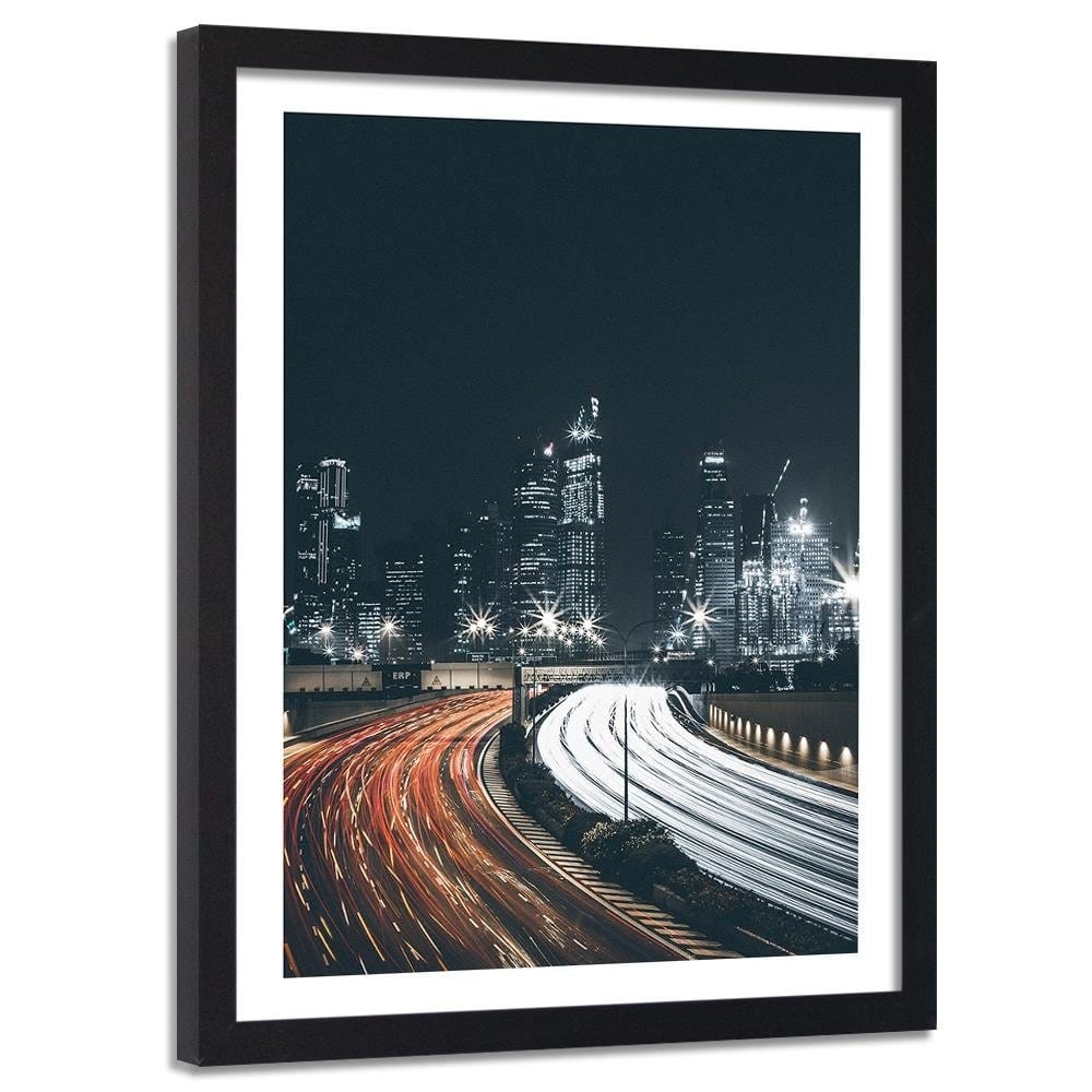 Glezna melnā rāmī - Night City Home Trends