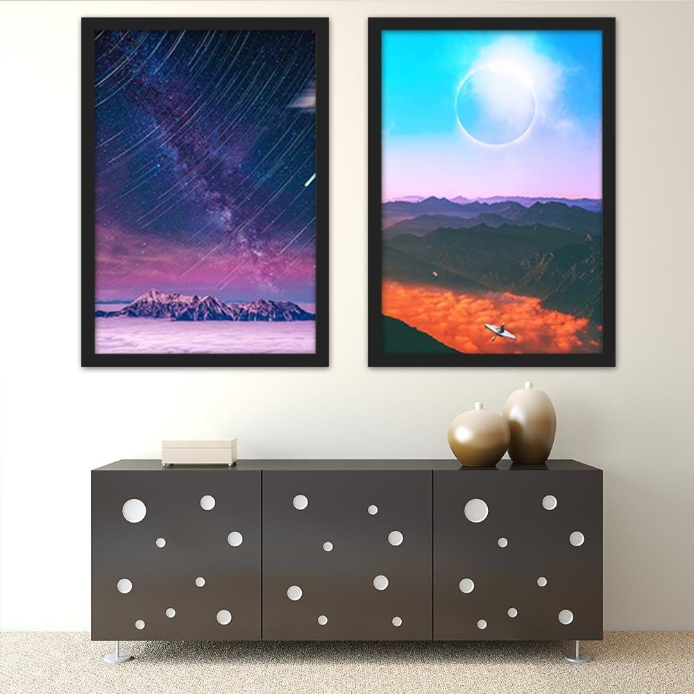 Glezna melnā rāmī - Night Shooting Stars Home Trends