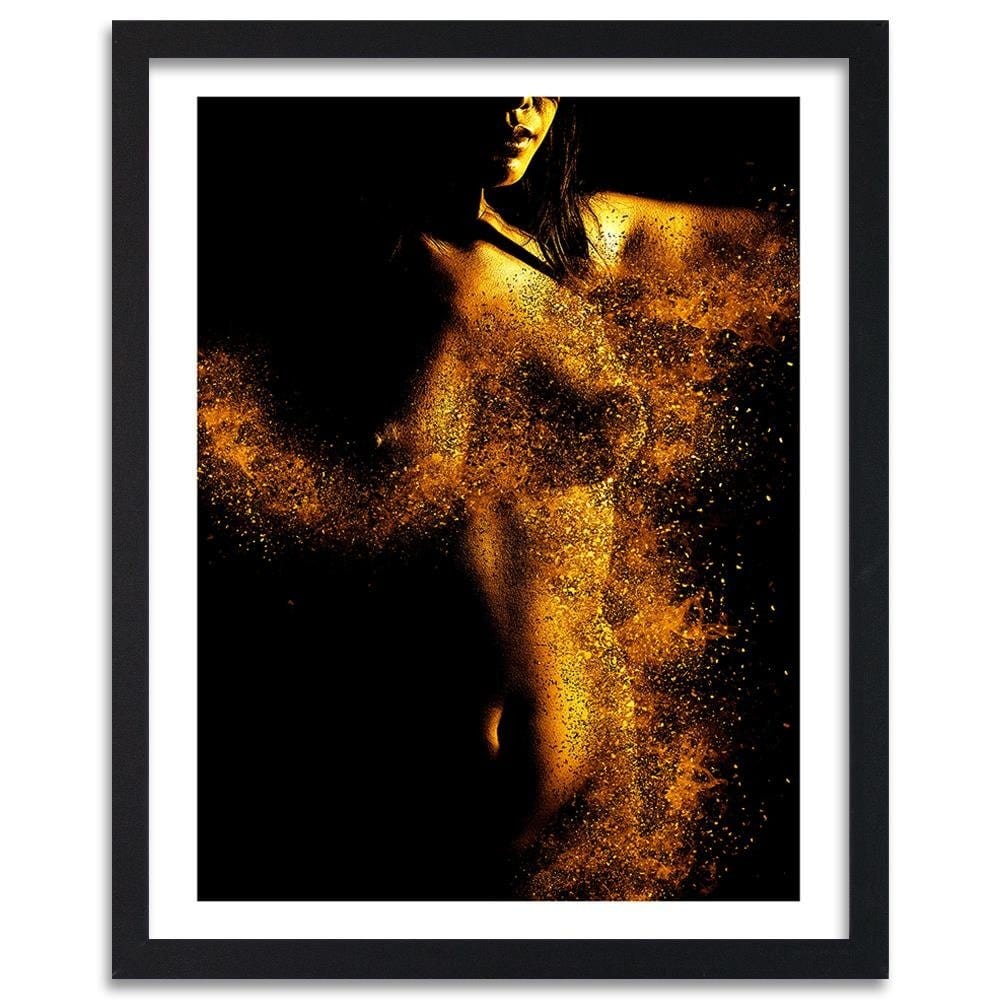Glezna melnā rāmī - Nudity In Gold Dust Home Trends