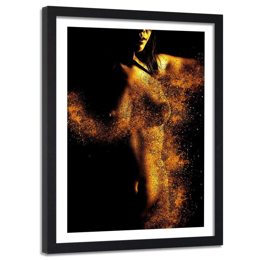 Glezna melnā rāmī - Nudity In Gold Dust Home Trends