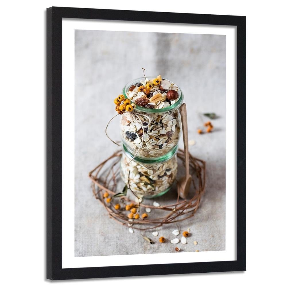 Glezna melnā rāmī - Oat Flakes Home Trends