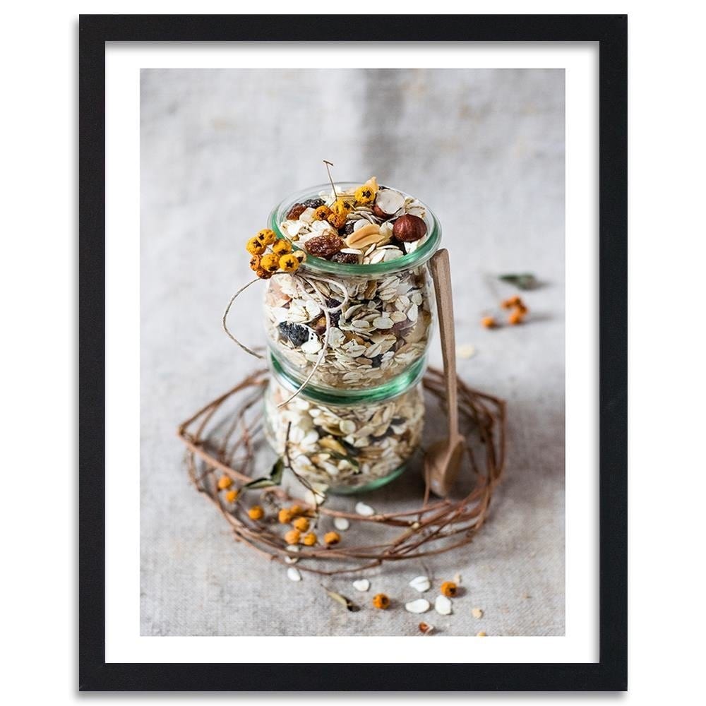 Glezna melnā rāmī - Oat Flakes Home Trends