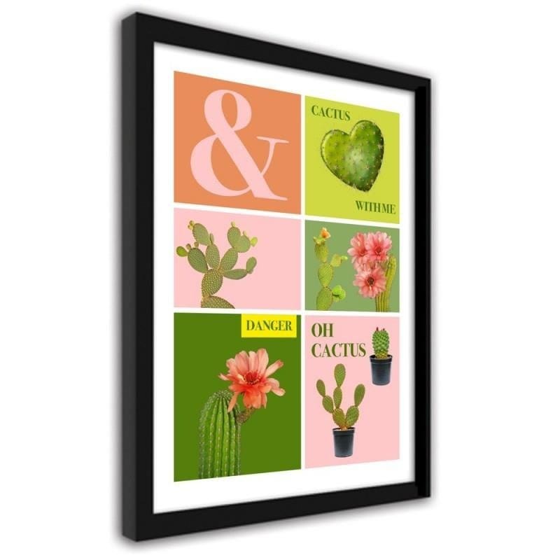 Glezna melnā rāmī - Oh cactus Home Trends