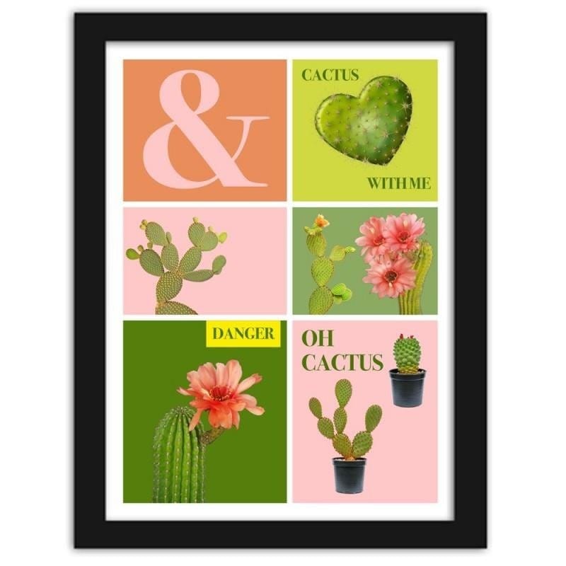 Glezna melnā rāmī - Oh cactus Home Trends