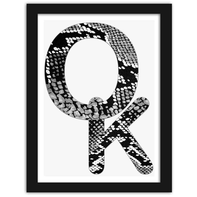 Glezna melnā rāmī - Okay - snake skin Home Trends