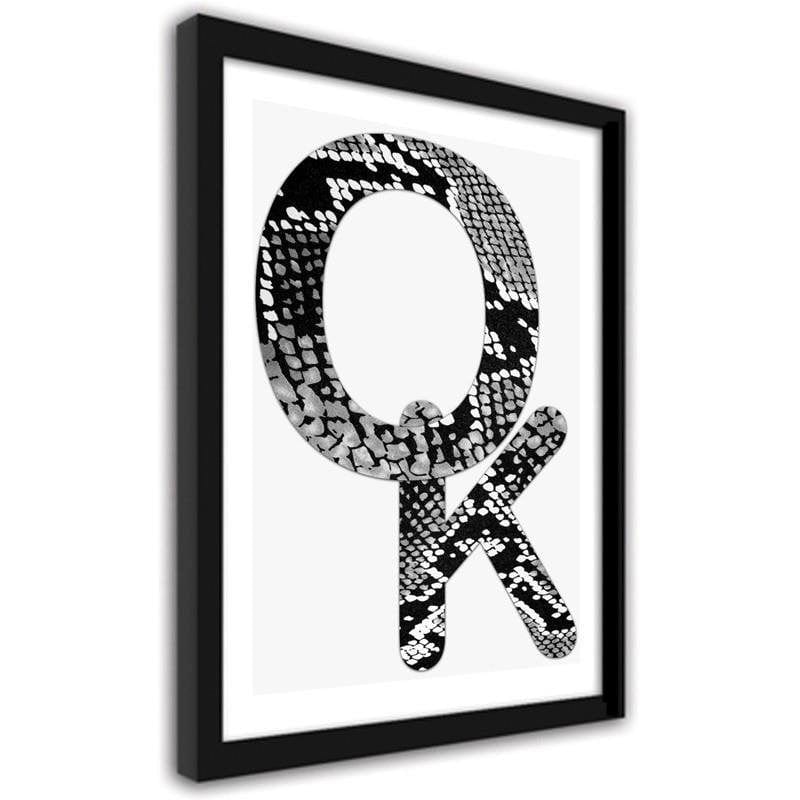 Glezna melnā rāmī - Okay - snake skin Home Trends