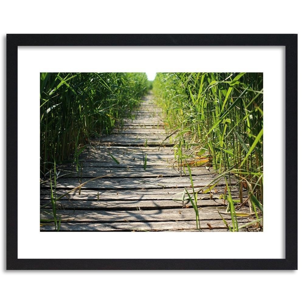 Glezna melnā rāmī - Old Bridge In The Reeds  Home Trends