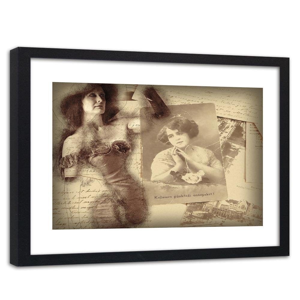 Glezna melnā rāmī - Old Photo Of A Woman Home Trends