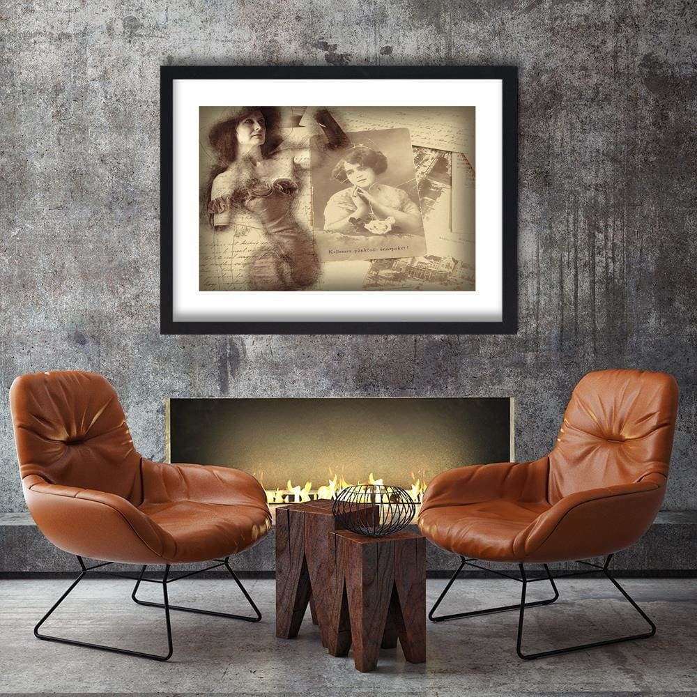 Glezna melnā rāmī - Old Photo Of A Woman Home Trends
