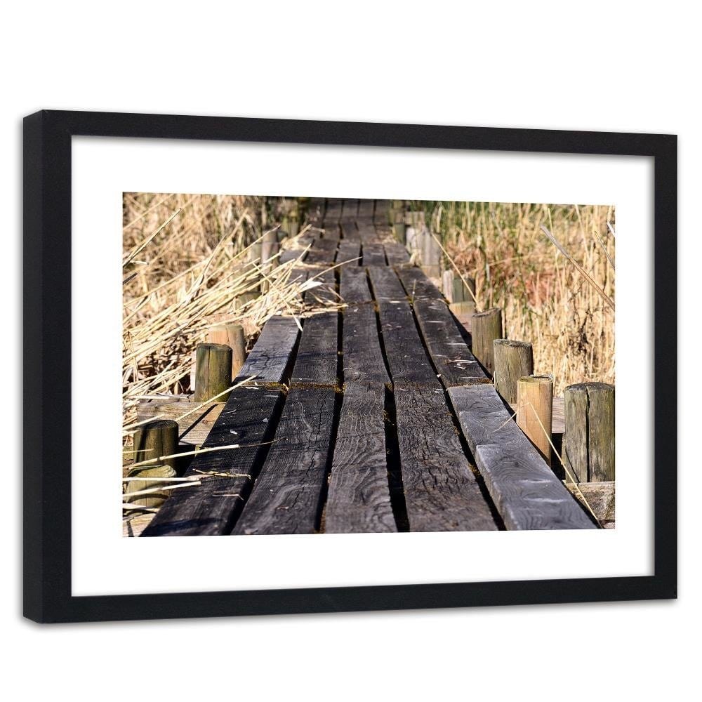 Glezna melnā rāmī - Old Plank Bridge  Home Trends