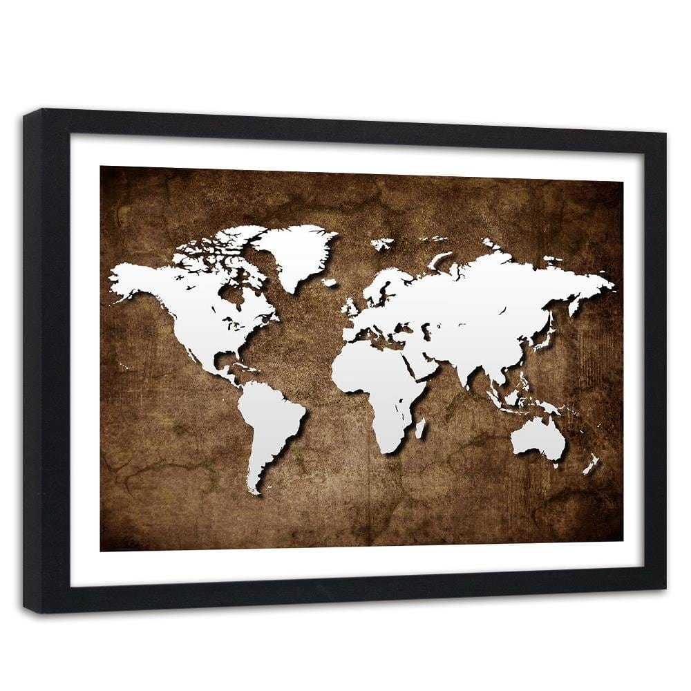 Glezna melnā rāmī - Old World Map Home Trends