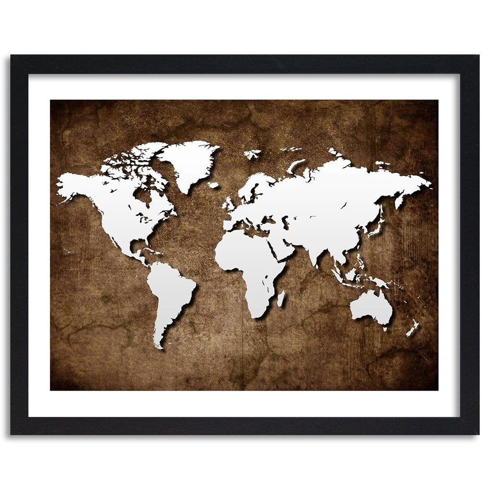Glezna melnā rāmī - Old World Map Home Trends
