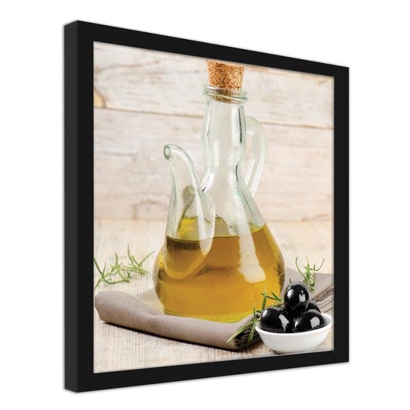 Glezna melnā rāmī - Olive oil and black olives Home Trends