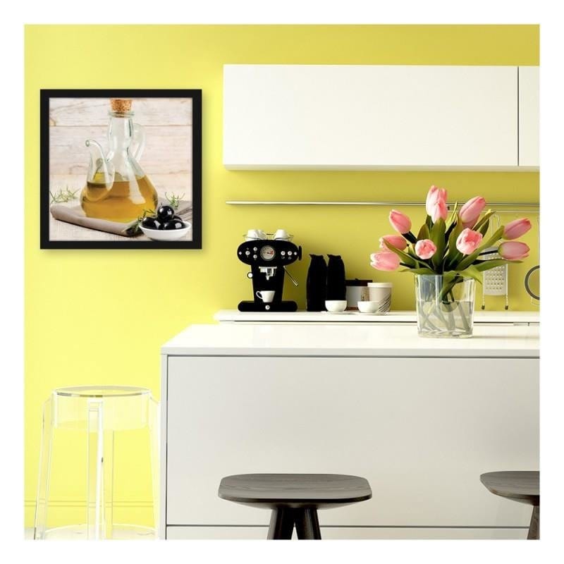 Glezna melnā rāmī - Olive oil and black olives Home Trends
