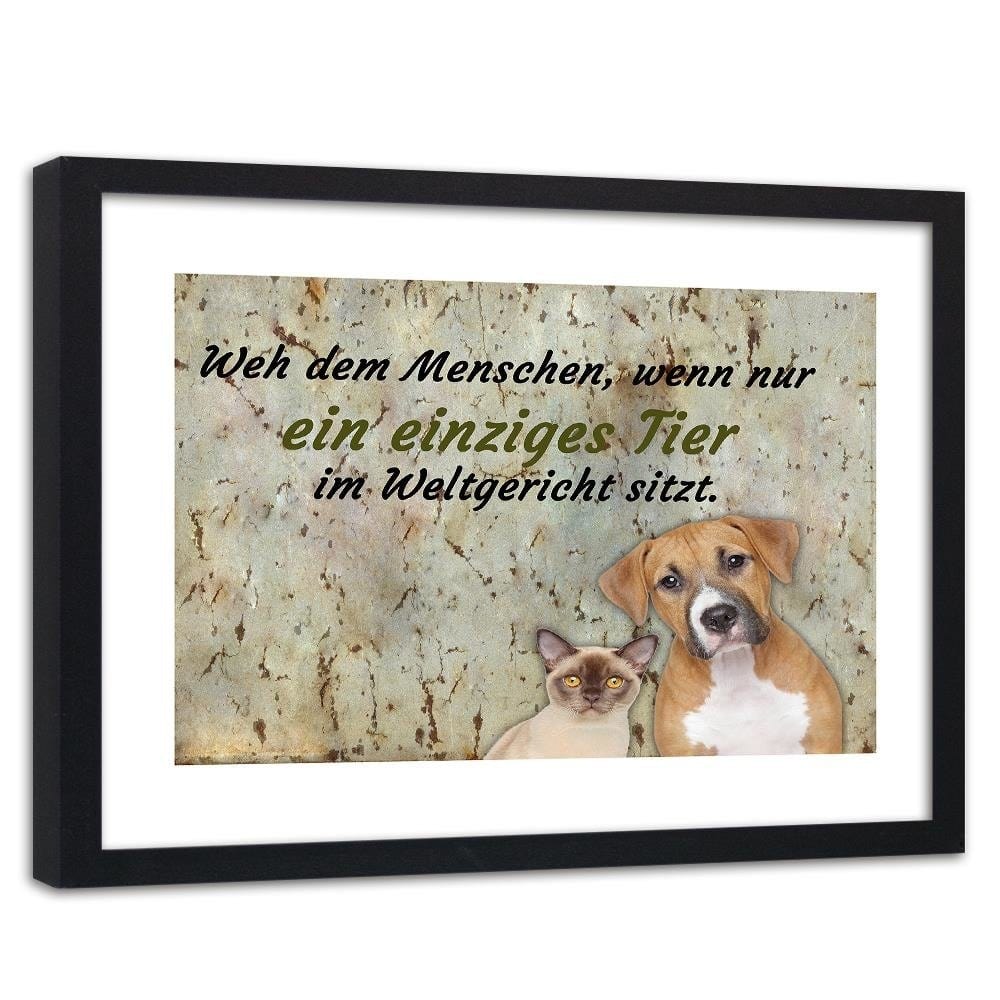 Glezna melnā rāmī - Operative Dog And Cat Home Trends