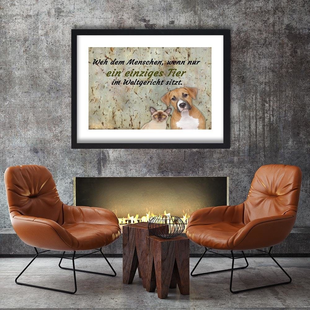 Glezna melnā rāmī - Operative Dog And Cat Home Trends