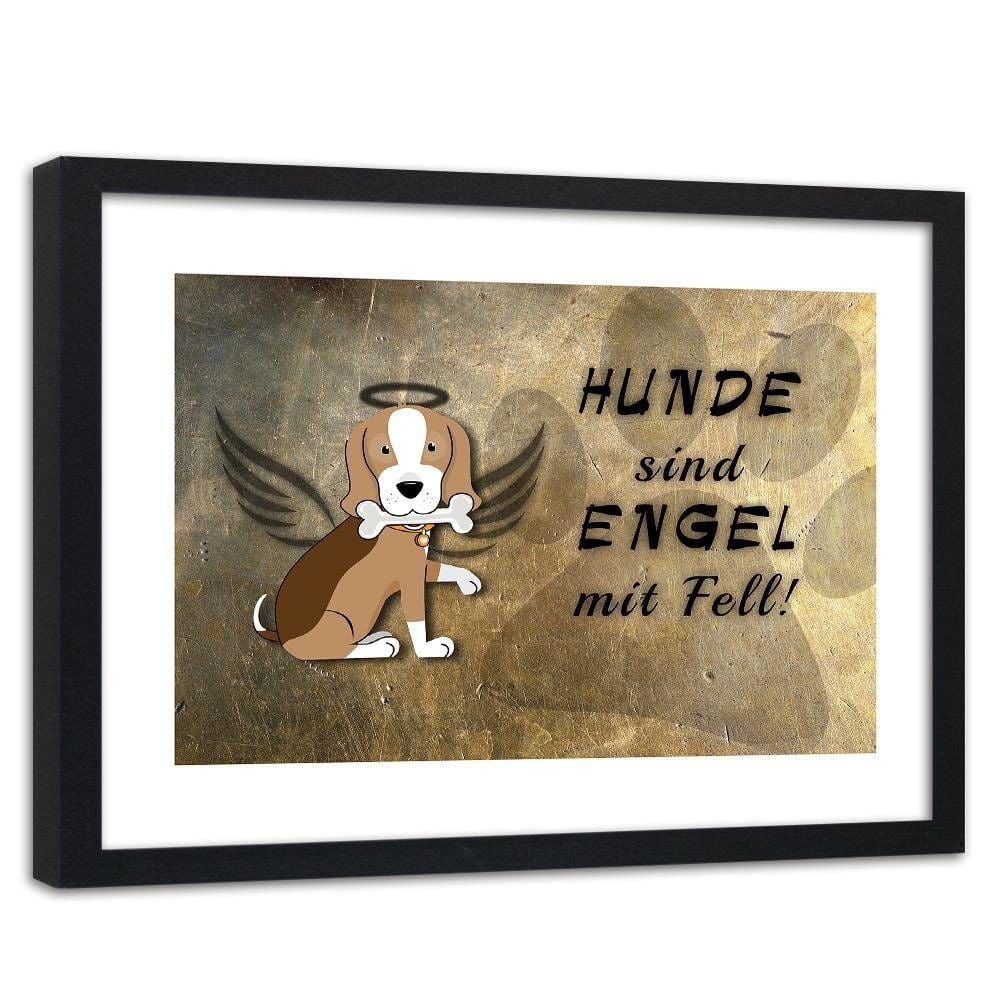 Glezna melnā rāmī - Operative Part Of The Dog Angel Home Trends