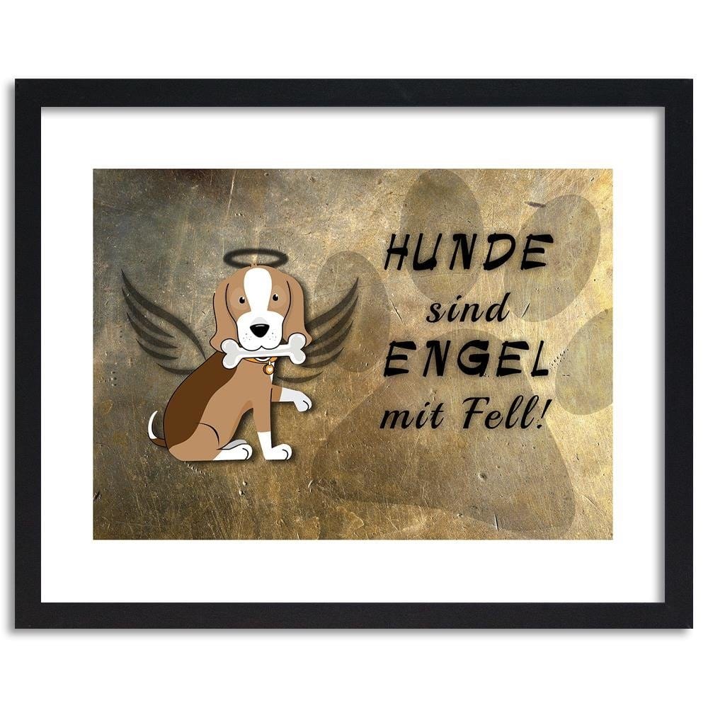 Glezna melnā rāmī - Operative Part Of The Dog Angel Home Trends