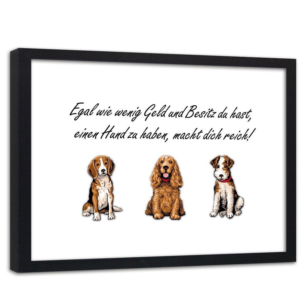 Glezna melnā rāmī - Operative Part Of Three Dogs Home Trends