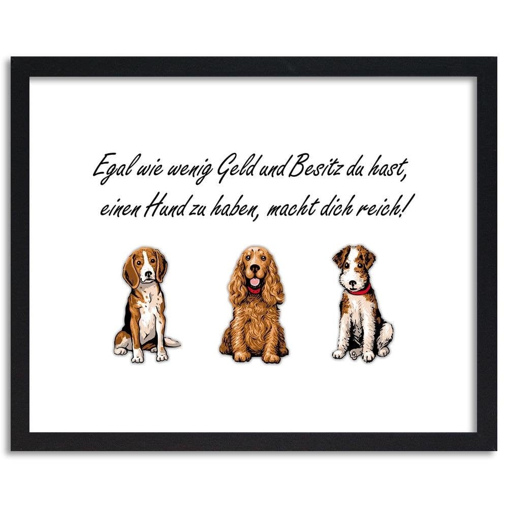 Glezna melnā rāmī - Operative Part Of Three Dogs Home Trends