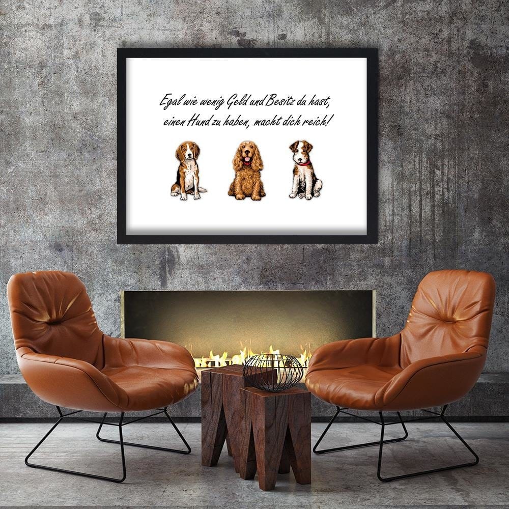Glezna melnā rāmī - Operative Part Of Three Dogs Home Trends
