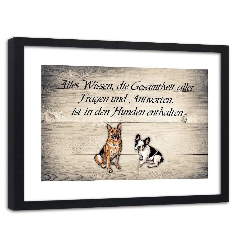 Glezna melnā rāmī - Operative Part Of Two Dogs Home Trends