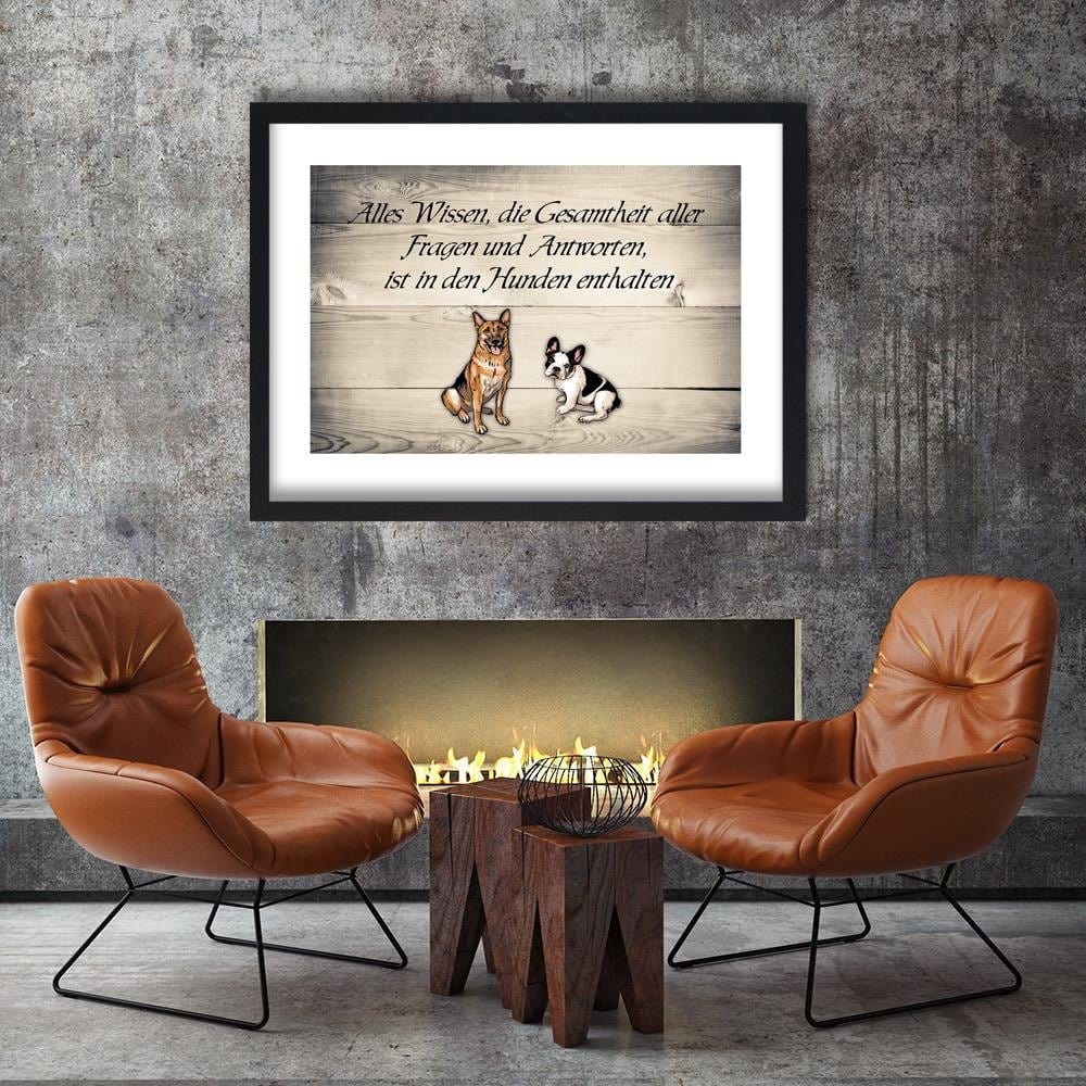 Glezna melnā rāmī - Operative Part Of Two Dogs Home Trends