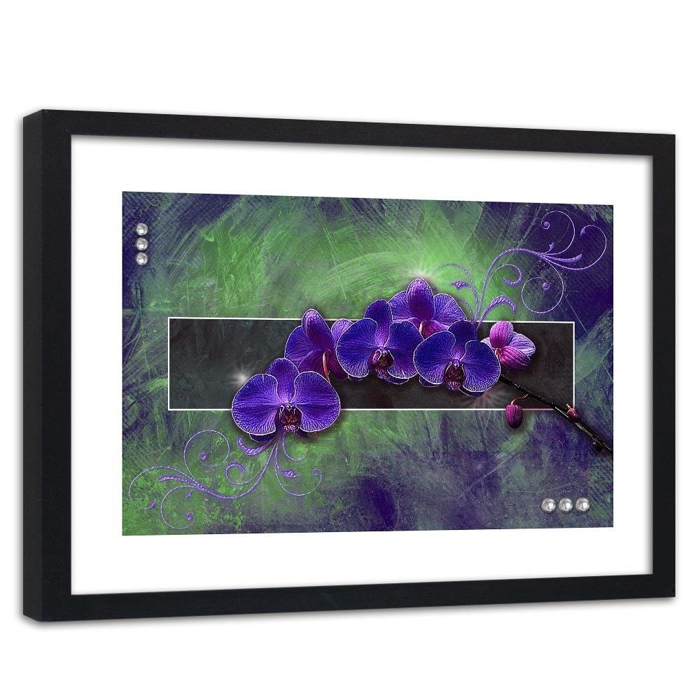 Glezna melnā rāmī - Orchid Purple Home Trends